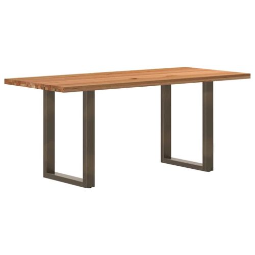 Vidaxl Table À Manger Marron Clair Bois De Chêne Massif Rectangulaire