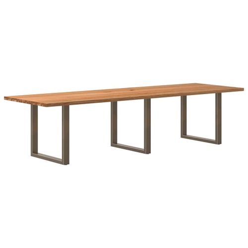 Vidaxl Table À Manger Marron Clair Bois De Chêne Massif Rectangulaire