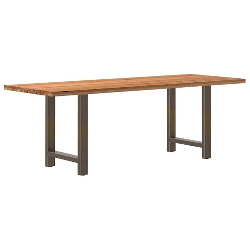 Vidaxl Table À Manger Marron Clair Bois De Chêne Massif Rectangulaire