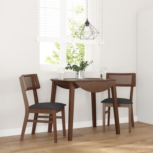 Vidaxl Chaises À Manger Coussins 2 Pcs Marron Bois Massif Caoutchouc
