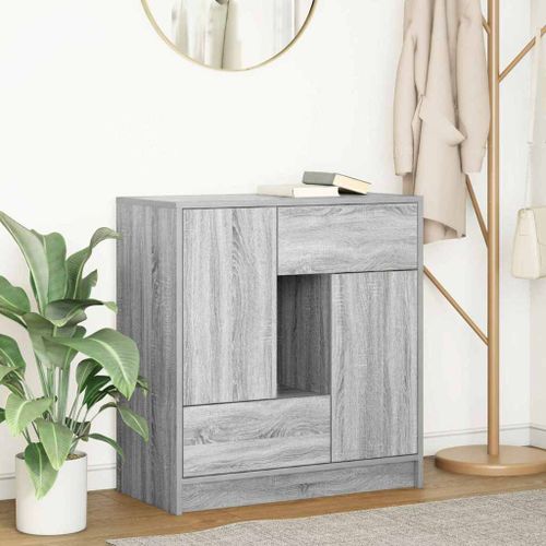 Vidaxl Buffet Avec Tiroirs Et Portes Sonoma Gris 70,5x34x74,5 Cm