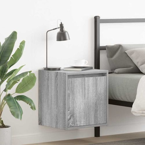Vidaxl Table De Chevet Murale Sonoma Gris 38x34x40 Cm