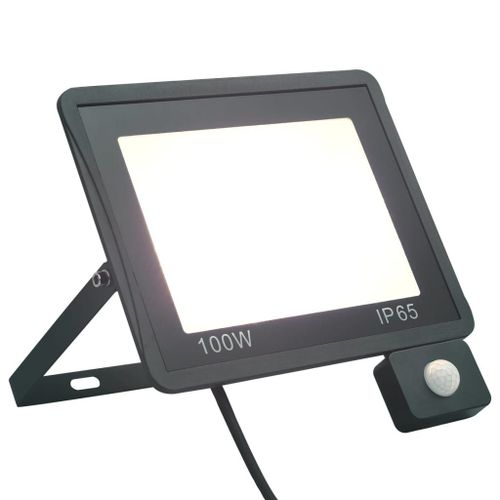 vidaXL Projecteur à LED avec capteur 100 W Blanc froid