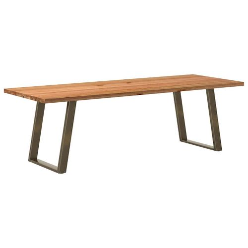 Vidaxl Table À Manger Marron Clair Bois De Chêne Massif Rectangulaire