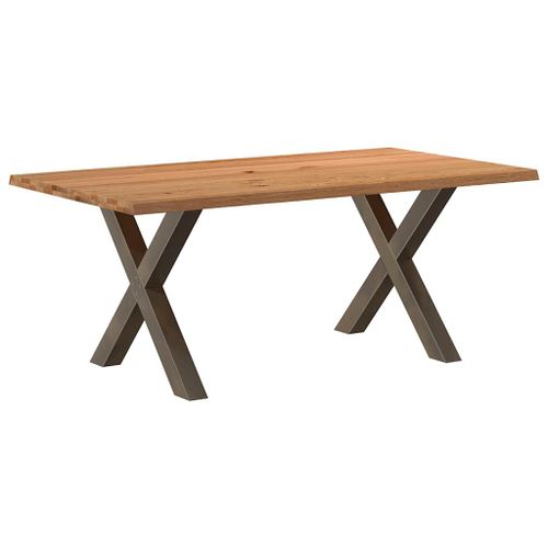 Vidaxl Table À Manger Marron Clair Bois De Chêne Massif Rectangulaire