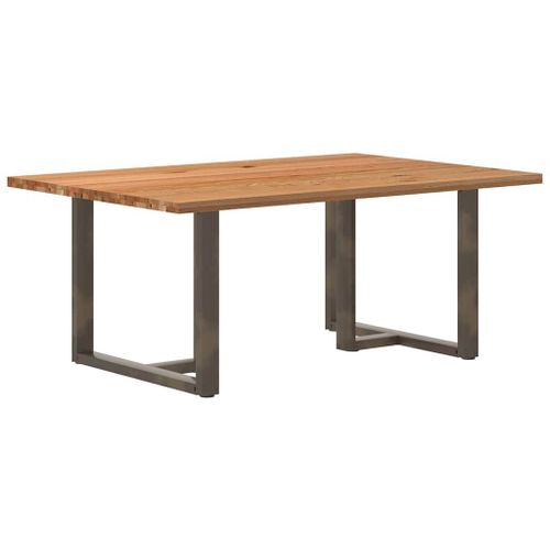 Vidaxl Table À Manger Marron Clair Bois De Chêne Massif Rectangulaire