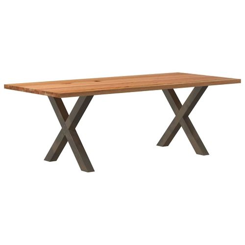 Vidaxl Table À Manger Marron Clair Bois De Chêne Massif Rectangulaire