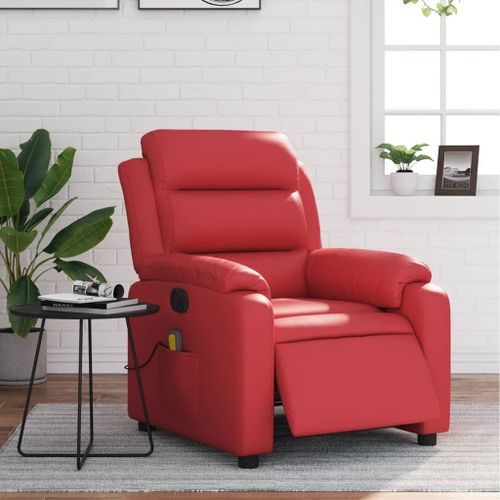 Vidaxl Fauteuil De Massage Inclinable Électrique Rouge Similicuir