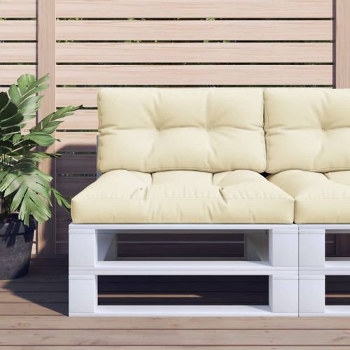 Vidaxl Coussin De Palette Crème 80x40x12 Cm Tissu