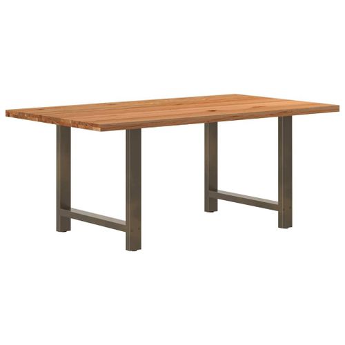 Vidaxl Table À Manger Marron Clair Bois De Chêne Massif Rectangulaire