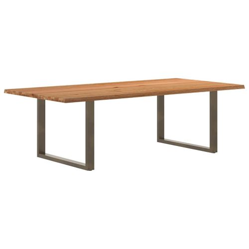 Vidaxl Table À Manger Et Bord Naturel Bois Massif Chêne Rectangulaire
