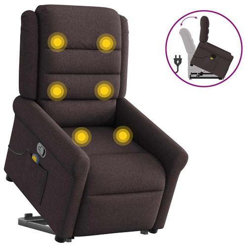 Vidaxl Fauteuil Inclinable De Massage Marron Foncé Tissu