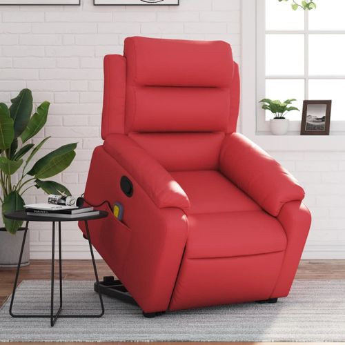 Vidaxl Fauteuil Inclinable De Massage Rouge Similicuir