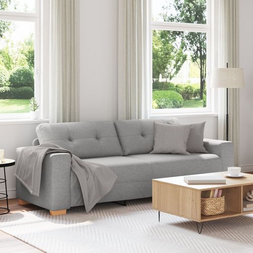 Vidaxl Gris Nuage Polyester, Bois Standard Pliable Canapé 3 Places