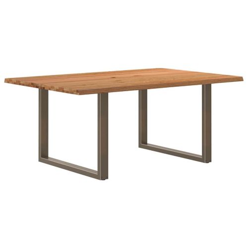 Vidaxl Table À Manger Marron Clair Bois De Chêne Massif Rectangulaire