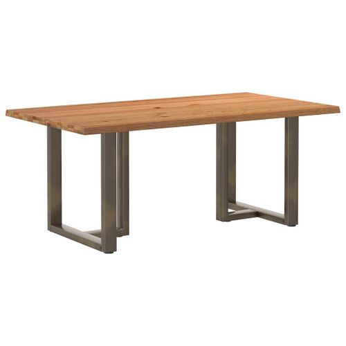 Vidaxl Table À Manger Marron Clair Bois De Chêne Massif Rectangulaire