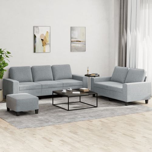 Vidaxl Ensemble De Canapés 3 Pcs Gris Clair Tissu