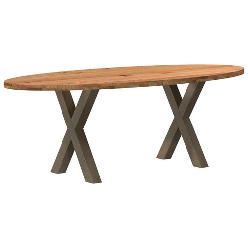 Vidaxl Table À Manger 220x100x74 Cm Bois De Chêne Massif Ovale
