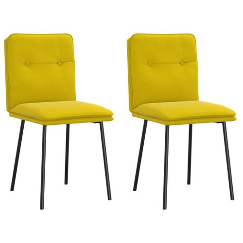 Vidaxl Chaises À Manger Lot De 2 Jaune Velours