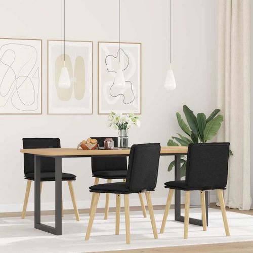 Vidaxl Chaises À Manger Lot De 4 Noir Tissu