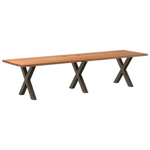 Vidaxl Table À Manger Marron Clair Bois De Chêne Massif Rectangulaire