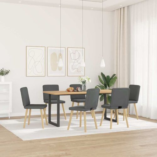 Vidaxl Chaises À Manger Lot De 6 Gris Foncé Tissu