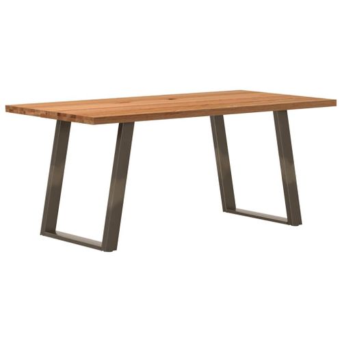 Vidaxl Table À Manger Marron Clair Bois De Chêne Massif Rectangulaire
