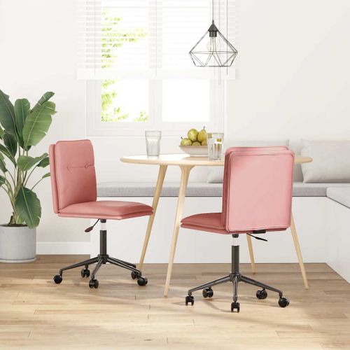 Vidaxl Chaises À Manger Lot De 2 Rose Similicuir