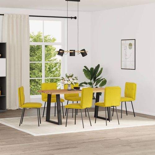 Vidaxl Chaises À Manger Lot De 6 Jaune Velours
