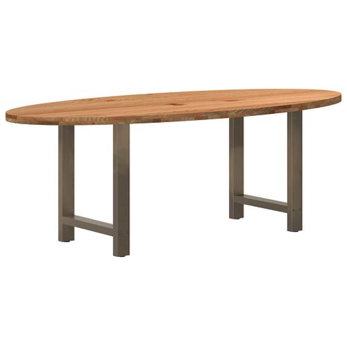 Vidaxl Table À Manger 220x100x74 Cm Bois De Chêne Massif Ovale