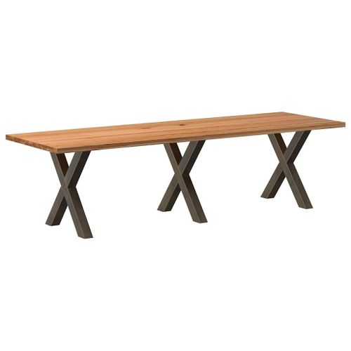 Vidaxl Table À Manger Marron Clair Bois De Chêne Massif Rectangulaire