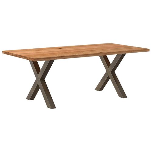 Vidaxl Table À Manger Marron Clair Bois De Chêne Massif Rectangulaire