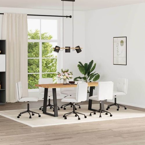 Vidaxl Chaises À Manger Lot De 6 Blanc Similicuir
