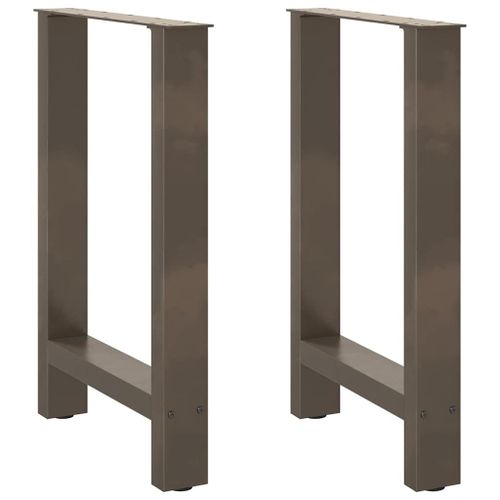 Vidaxl Pieds De Table Basse Acier Naturel 2 Pcs 50x(72-73) Cm Acier
