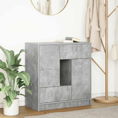Vidaxl Buffet Avec Tiroirs Et Portes Gris Béton 70,5x34x74,5 Cm