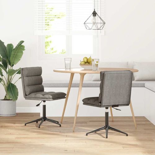 Vidaxl Chaises À Manger Lot De 2 Gris Similicuir