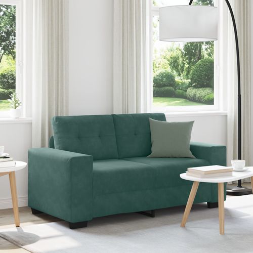 Vidaxl Velours Vert Foncé Velours Compact Canapé Moderne Rectangulaire