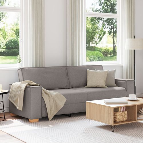 Vidaxl Canapé Canapé Gris Clair 59 Cm Tissu Taupe Mélange De Polyester