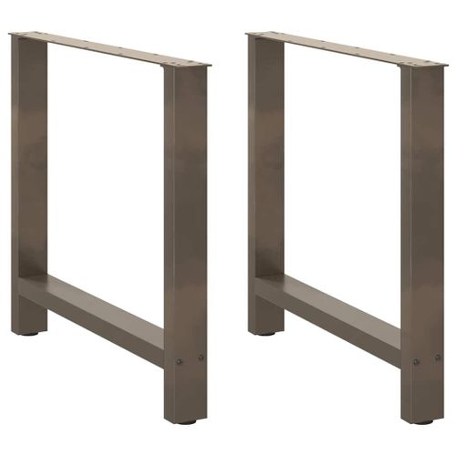 Vidaxl Pieds De Table Basse Acier Naturel 2 Pcs 80x(72-73) Cm Acier
