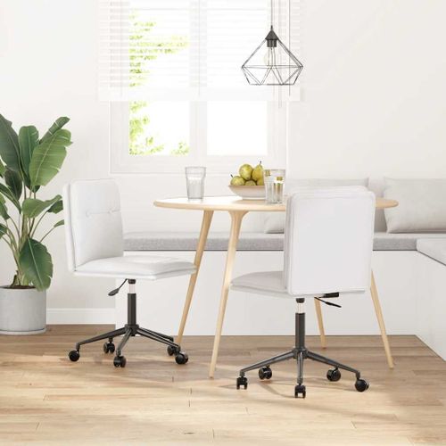 Vidaxl Chaises À Manger Lot De 2 Blanc Similicuir
