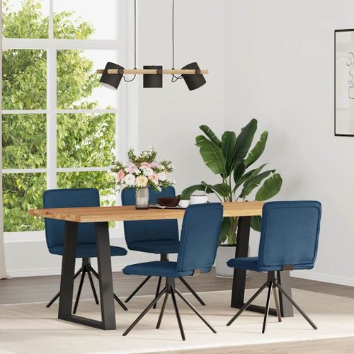 Vidaxl Chaises À Manger Lot De 4 Bleu Tissu