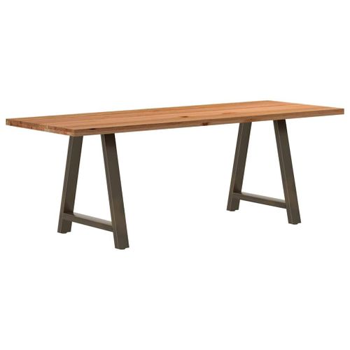 Vidaxl Table À Manger Marron Clair Bois De Chêne Massif Rectangulaire
