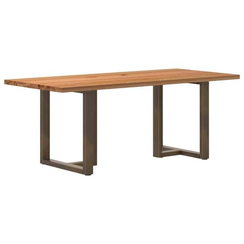 Vidaxl Table À Manger Marron Clair Bois De Chêne Massif Rectangulaire