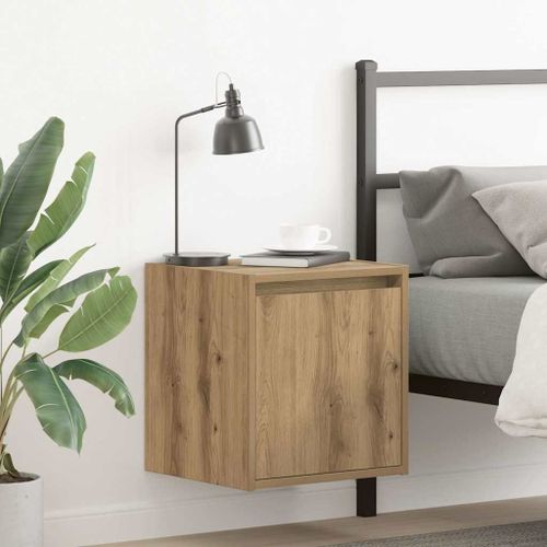 Vidaxl Tables De Chevet Murales 2 Pcs Chêne Artisanal 38x34x40 Cm