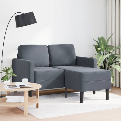 Vidaxl Canapé 2 Places Avec Méridienne En L Gris Foncé 125 Cm Velours