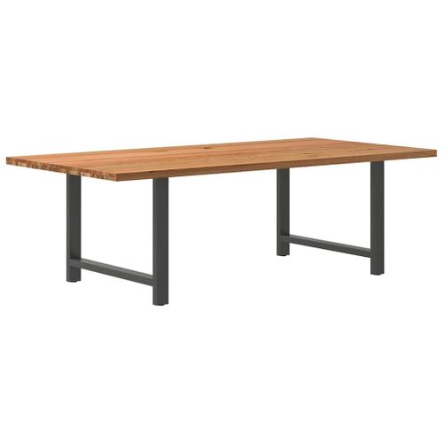 Vidaxl Table À Manger Marron Clair Bois De Chêne Massif Rectangulaire