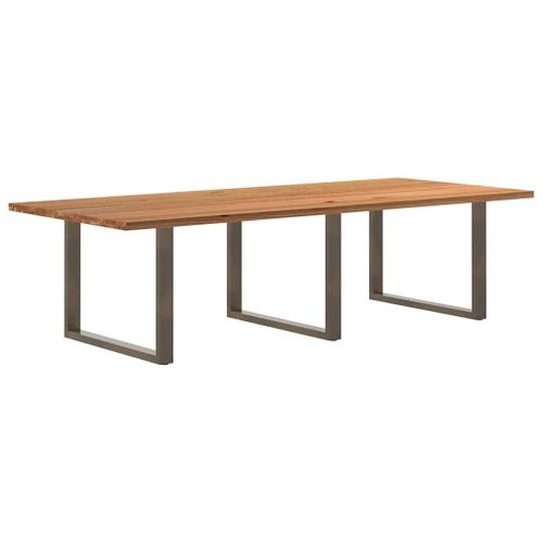 Vidaxl Table À Manger Marron Clair Bois De Chêne Massif Rectangulaire