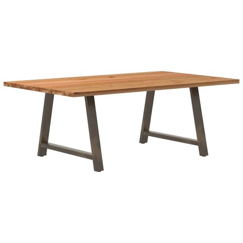 Vidaxl Table À Manger Marron Clair Bois De Chêne Massif Rectangulaire