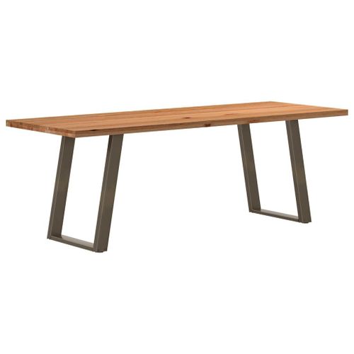 Vidaxl Table À Manger Marron Clair Bois De Chêne Massif Rectangulaire