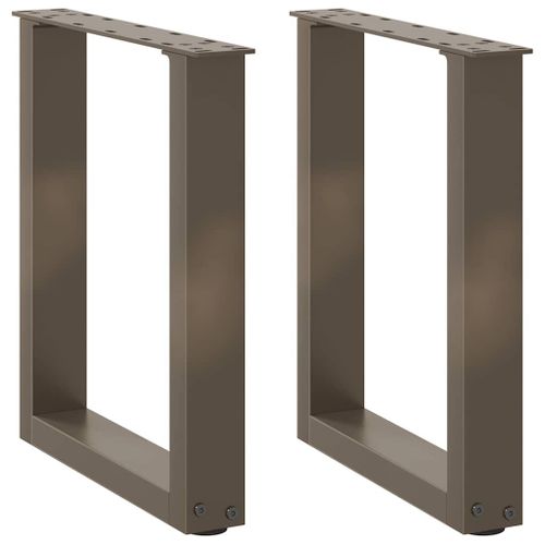 Vidaxl Pieds De Table Basse Forme De U 2pcs Acier Naturel 38x(42-43)Cm